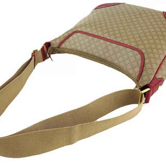 CELINE shoulder bag macadam beige PVC ?~ leather Authentic used T19351 - Picture 3 of 9